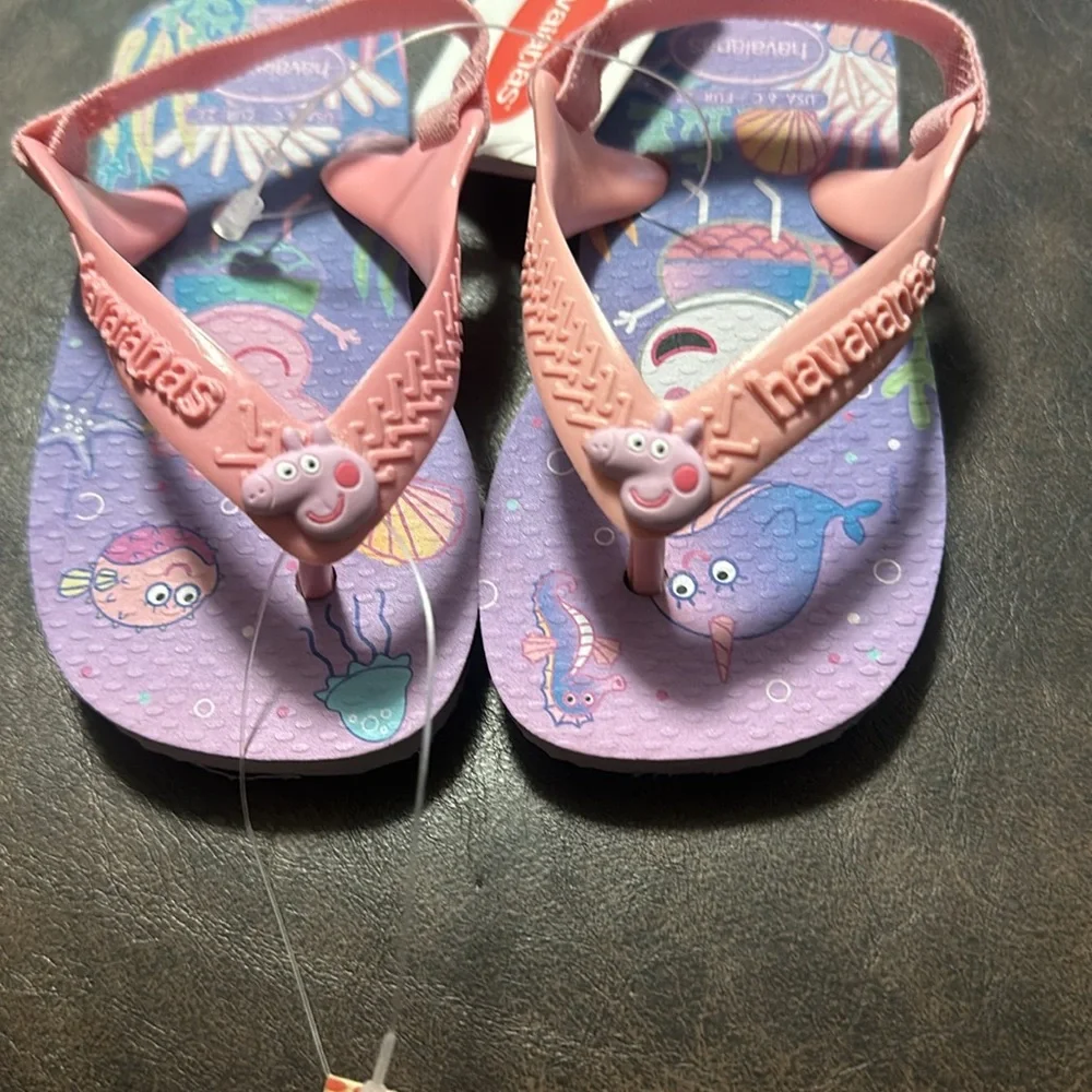 Havaianas Kids Sandals in Pink and Purple. NWOT 6